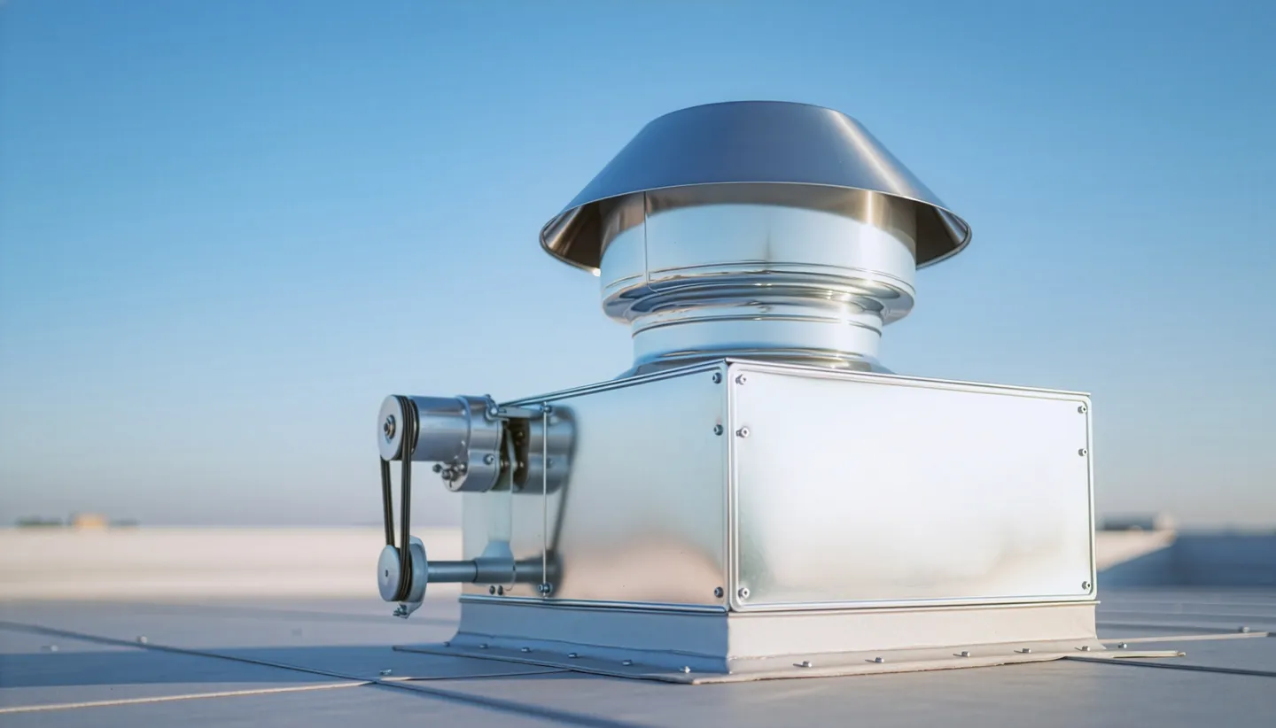 Fast-food kitchen fryer line under an exhaust hood