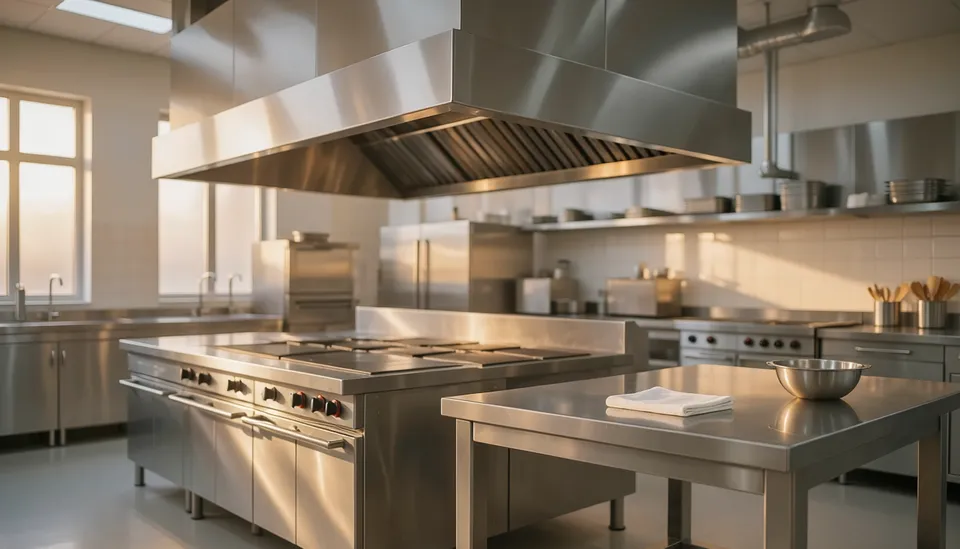 St Lucie Hood Cleaning technician servicing a commercial kitchen exhaust hood