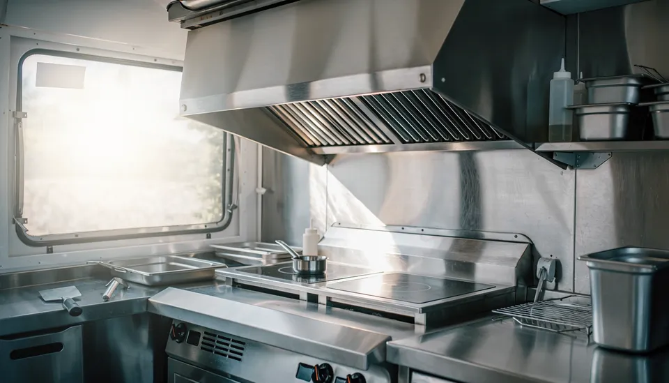 Food truck kitchen exhaust hood